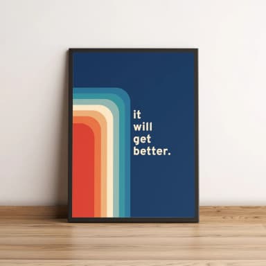 Quadro com frase motivacional e arte retrô 2636