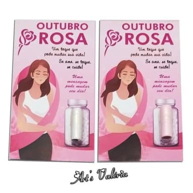 Cartão Cápsula com Mensagens Outubro Rosa