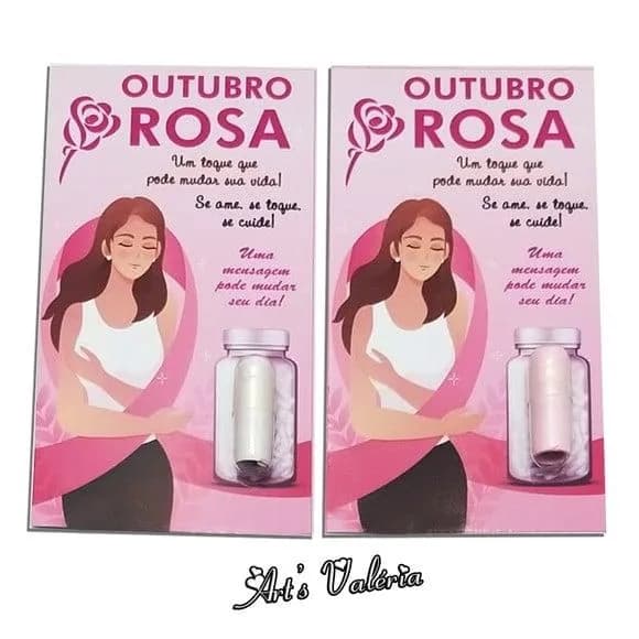 Cartão Cápsula com Mensagens Outubro Rosa