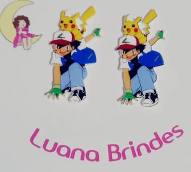 Pingente Pokemon em Acrilico Uv -3 Unidades