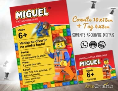 Convite Digital C/tag Lego 2