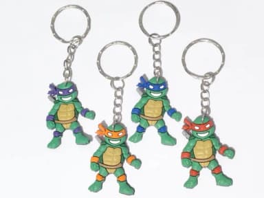Chaveiro Tartaruga Ninja 4cm Emborrachado Pacote C/8 Unidade