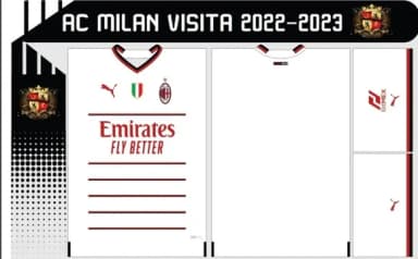 Vetor Da Camisa Ac Milan Visita 2022-2023