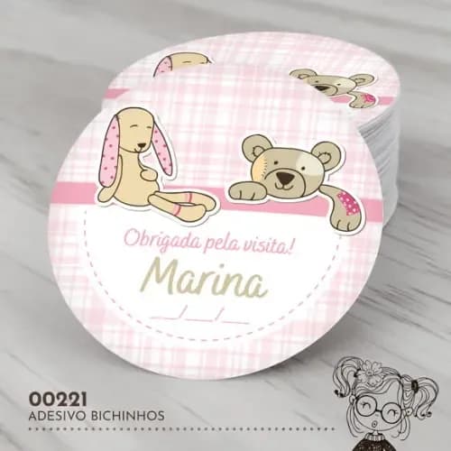 Adesivo Redondo Bichinhos - 00221