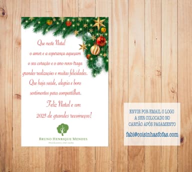 Cartão de Natal personalizado com logo empresa