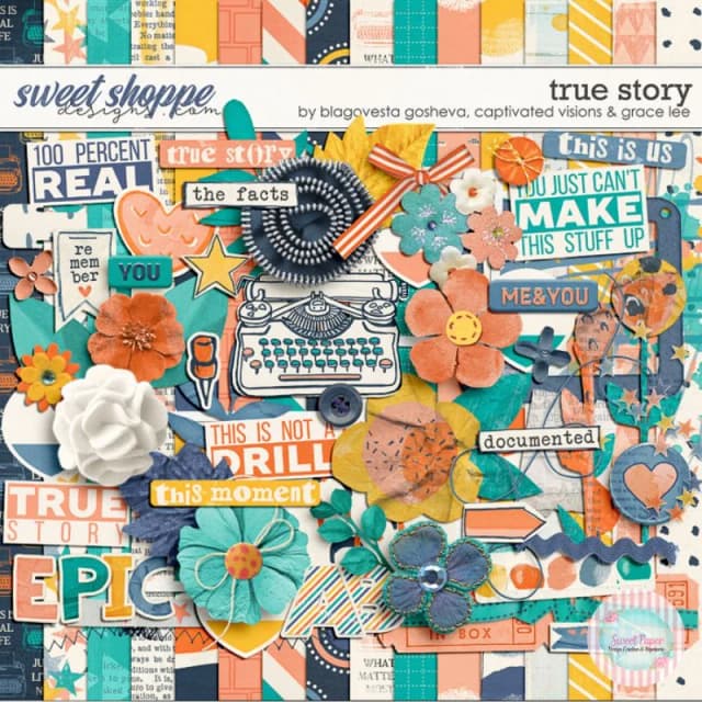 Kit Digital scrapboook importado True Story 12EABE3
