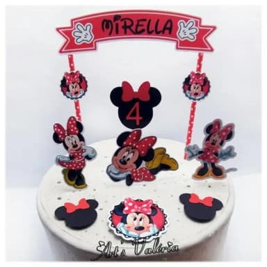 Topo de Bolo Minnie Vermelha