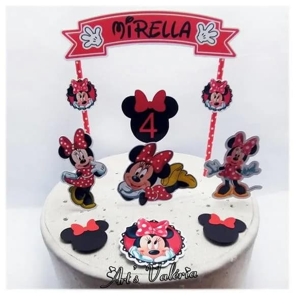 Topo de Bolo Minnie Vermelha