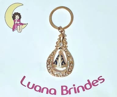 Chaveiro Nossa Senhora Dourado com Strass 1 Peça