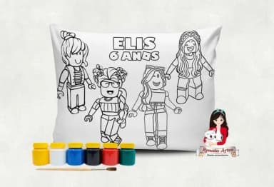 Almofada com Tinta para Colorir Roblox Menina