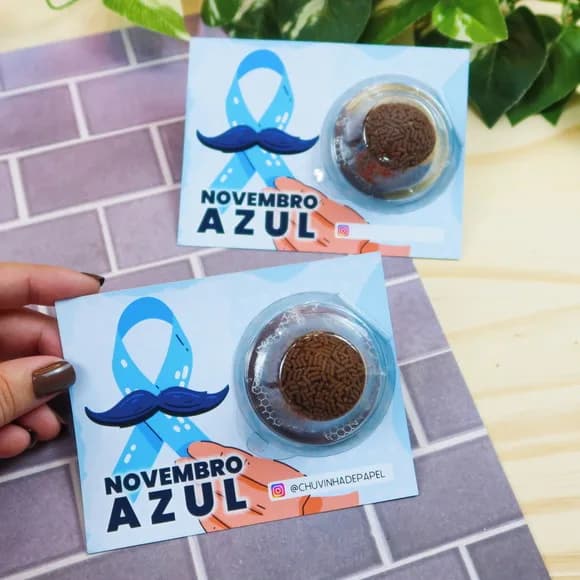 Card Novembro Azul com Blister - Não Acompanha Doce