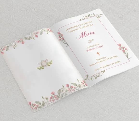 Lembrancinha Eucaristia - Livrinho De Orações - Divino Rosa