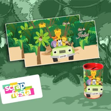 Rótulo Adesivo Personalizado para Cofrinho Safari