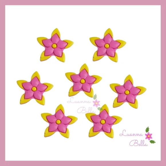 Aplique Emborrachado Modelo Flor - pacts c/ 7 unds