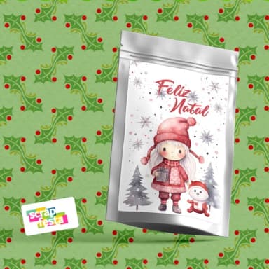 Saquinho Metalizado P 10x15 Personalizado Festa Natal