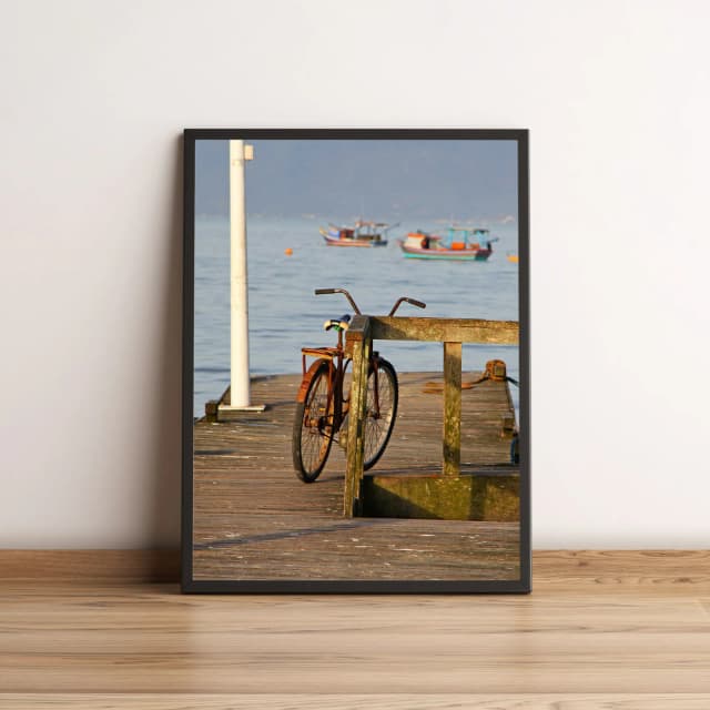 Quadro Bicicleta em Píer de Madeira 131