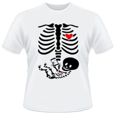 Camiseta Raio X - bebe esqueleto