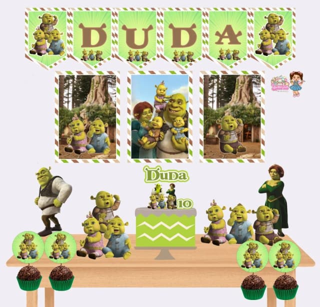 Kit Festa Só Um Bolinho SHREK - Decoração de Festa
