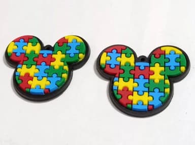 Pingente Mickey Autismo Emborrachado - 5 Unidades