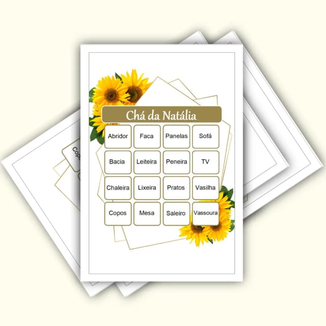 Bingo Chá de Panelas PDF Para Imprimir