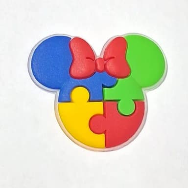 Aplique Minnie Símbolo Autismo Emborrachado- 6 Unidades
