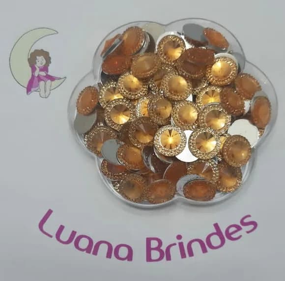 Chaton Dourado Redondo - 16mm - pacotes com 50 unidades.