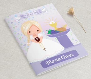 Lembrança Primeira Comunhão Livro De Orações - Cálice Lilás
