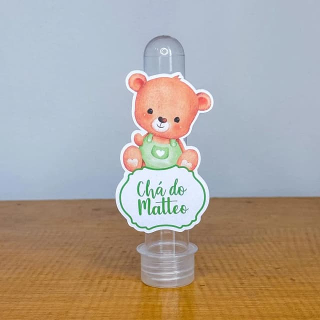 Apliques para Tubetes Personalizados URSINHO VERDE - Decoração de Festa | Lembrancinhas | Aniversário | Personalizados
