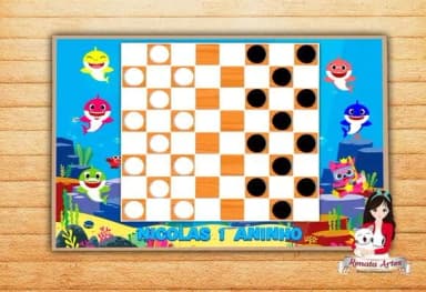 Jogo de Damas Baby Shark