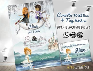 Convite Digital C/tag Bailarina Aquarela Cisne Negro 2
