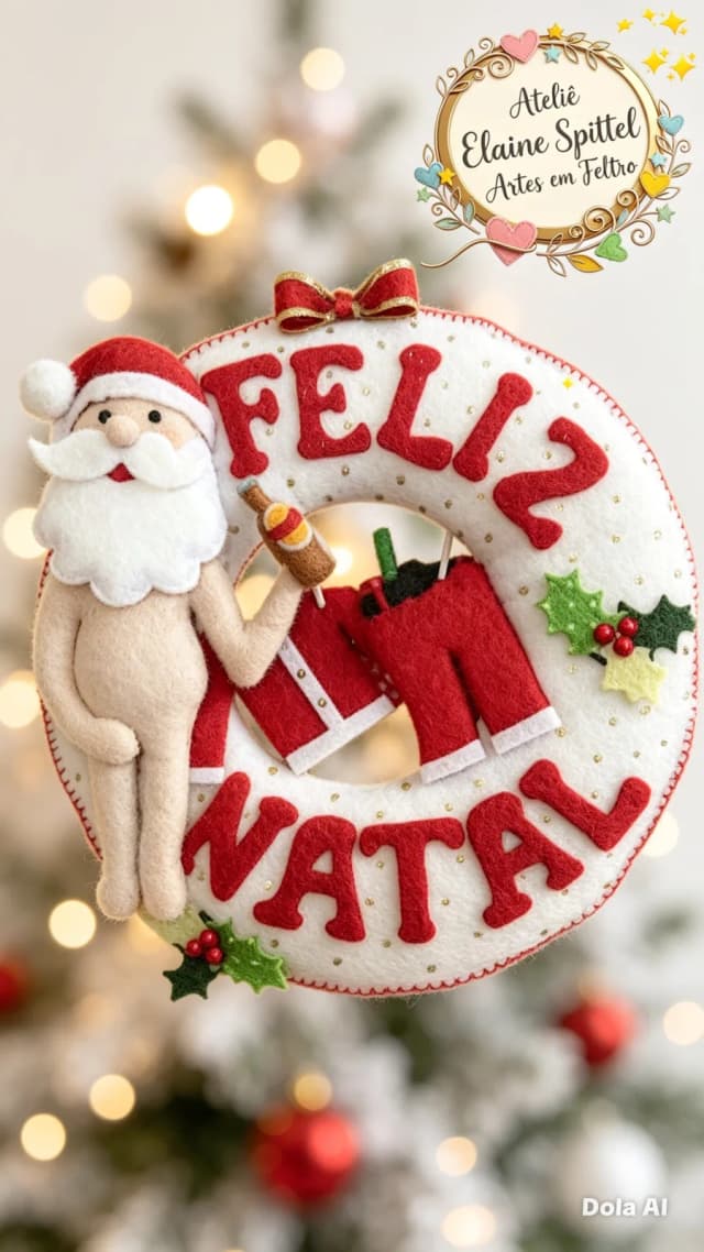 Guirlanda de natal Papai Noel pelado