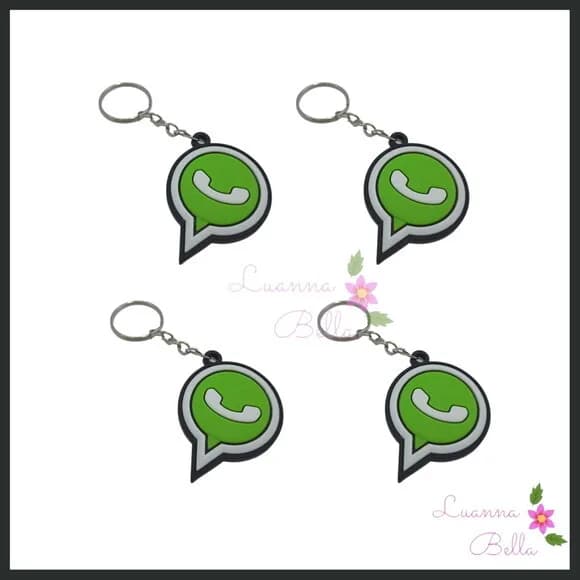 Chaveiros em Apliques Emborrachados WhatsApp -pct c/4unds