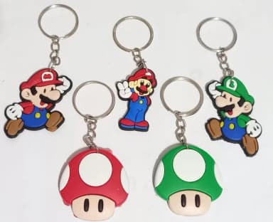 Chaveiro Mario Bros. Variados Emborrachado- 5 Unidades