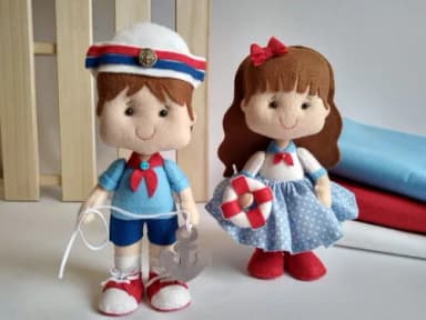 Boneco Menino Marinheiro de Feltro - Chamar Chat
