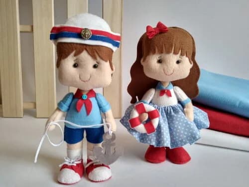 Boneco Menino Marinheiro de Feltro - Chamar Chat