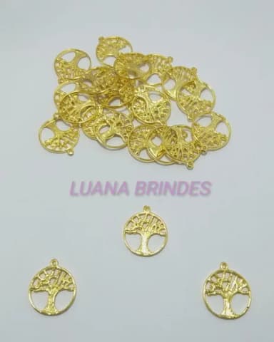 Pingente Árvore da Vida Dourado - pct com 5 unid