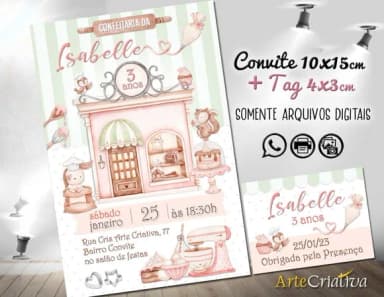 Convite Digital C/tag Confeiteira 5