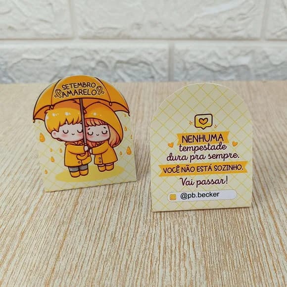 Embalagem para Bombom Setembro Amarelo- Enviado Desmontado