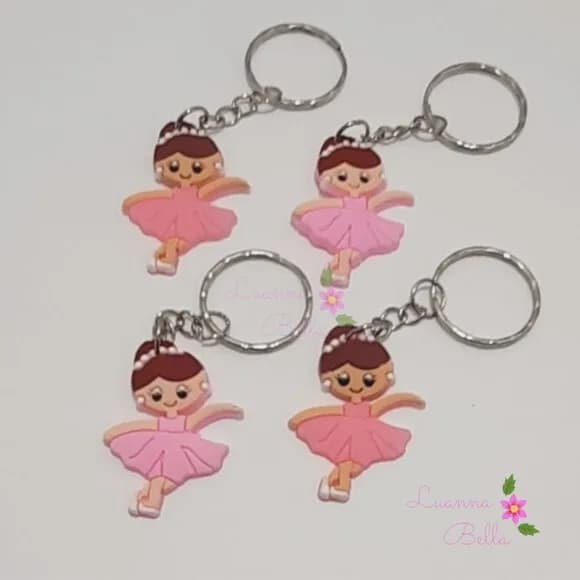 Chaveiros de Apliques Emborrachados Bailarina-pct c/4unds