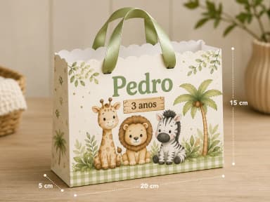 Sacolinha Personalizada Safari – Pegue e Monte