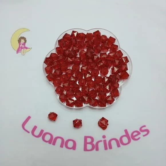 Cubo Acrílico Vermelho Passante 10mm Pct 100 Unidades