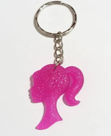 Chaveiro Barbie C/glitter Emborrachado Variados - 5 Unidades