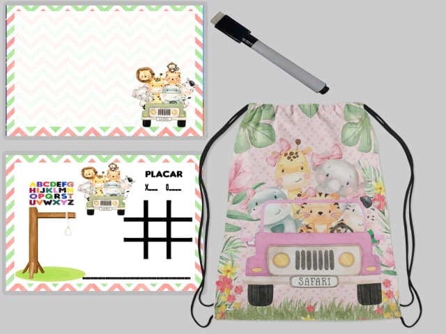 Kit Mochila e Lousa Magica para lembrancinhas Todos os Temas