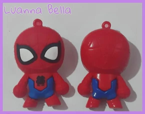 Pingente do Homem Aranha Borracha - 5cm - Pct c/2 Unid