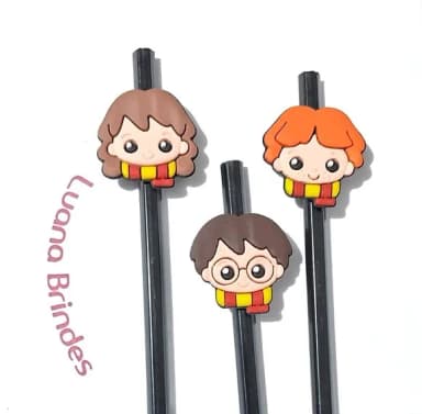 Lápis C/ponteira Harry Potter Emborrachado Pacote C/6 Peças