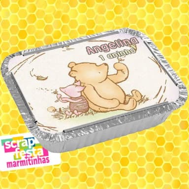 Marmitinha Personalizada Festa Ursinho Pooh Vintage