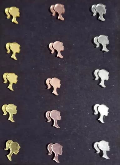 Mini Apliques Barbie Acrílico Espelhado - 2 Cartela
