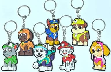 Chaveiro Patrulha Canina 5cm Emborrachado Pcts com 7 Unidade