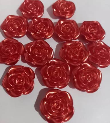 Flor Abs Vermelho Ferrugem Furo Passante 7 Peças