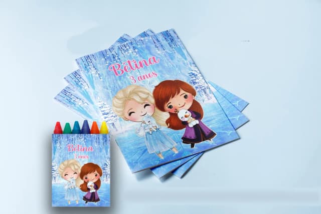 Revista para colorir  com Giz de cera Personalizado da Frozen